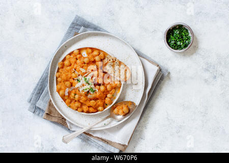 Indian chana masala or chickpea curry top view Stock Photo