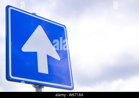 Dutch road sign: A directional road you can drive in from this side Stock Photo