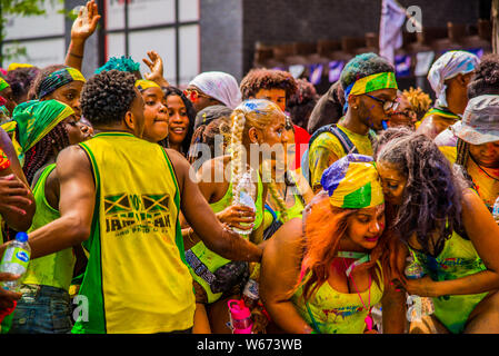 Caribbean parade in downtown Montreal Stock Photo