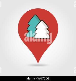 Forest map pin icon, map pointer, vector illustration eps 10 Stock Vector