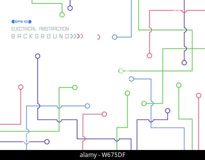 Abstract design of colorful electrical lines pattern background. You can use for poster, artwork, tech design, print, decoration. vector eps10 Stock Vector