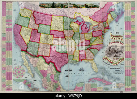 0029 Railroad Maps The American Union railroad map of the United States ...