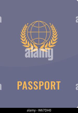 Passport cover front view. Solid and flat color style for your design. Vector illustration. Stock Vector