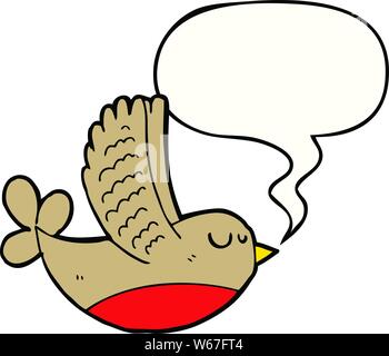 cartoon bird with speech bubble Stock Vector