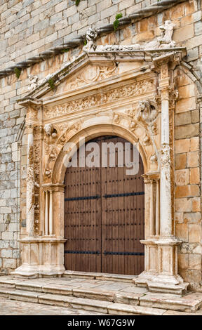 Portal at Iglesia de Santa Magdalena in Olivenza, Badajoz province, Extremadura, Spain Stock Photo