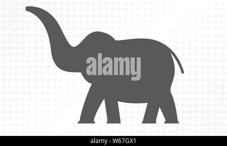Elephant with side view for your design. Vector illustration. Stock Vector
