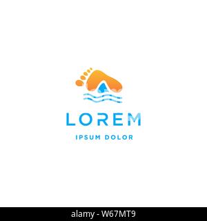 Foot logo png design walk symbol vector icon Stock Vector