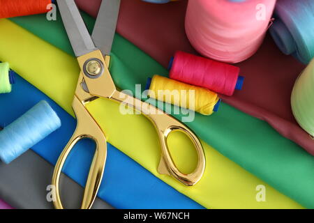 Table of hardworking tailor Stock Photo