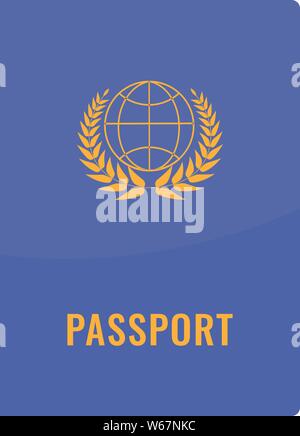 Passport cover front view. Solid and flat color style. Vector illustration. Stock Vector