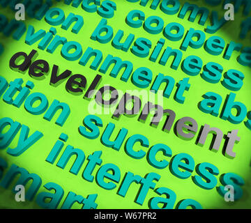 Development concept icon means programming design or product invention. Improvement and  advancement of software - 3d illustration Stock Photo
