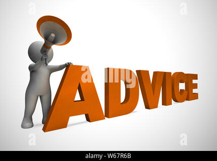 Advice and guidance concept icon showing tips and tricks help. Helpdesk or advisor to give assistance to users - 3d illustration Stock Photo