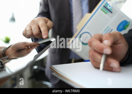 Businesspeople discussing new project Stock Photo