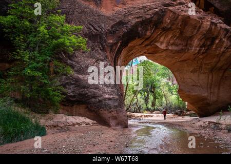 Coyote Natural Bridge In Coyote Gulch of the Grand Staircase Escalante National Monument Stock Photo