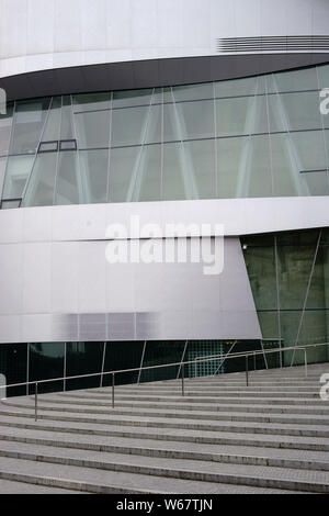 The visitor entrance of the Daimler headquarters of the Mercedes-Benz plant Untertuerkheim in Stuttgart. Stock Photo