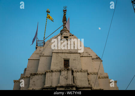 Omkareshwar Shrine Temple Jyotirling in Madhya Pradesh of India located on Narmada River - A holy pilgrim for HIndu Religion Stock Photo