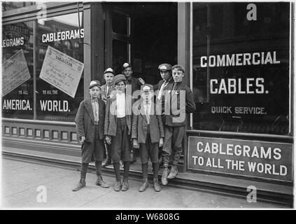 Postal Telegraph Messengers. (Indiana has no age limit for messengers.) Indianapolis, Ind. Stock Photo