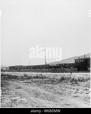 Promontory Point, the spot where the track layers met and laid the last rail. Elevation 4,905 feet. Box Elder County, Utah. Stock Photo