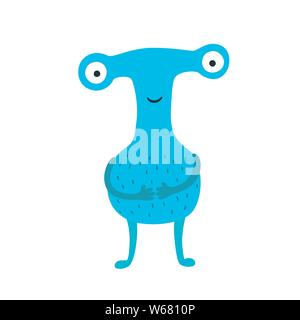 Cute monster vector illustration on white isolated background Stock Vector