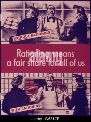 Rationing means a fair share for all of us Stock Photo - Alamy