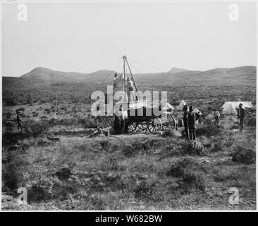 Rebuilding Monument 40. By D. H. Payne, under the direction of the U.S. section of the International Boundary Commission, along the Mexican border west of the Rio Grande, 1892--94 Stock Photo