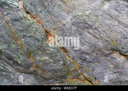 Natural Background of Metasedimentary Rock. St Agnes, North Cornwall, UK. Stock Photo