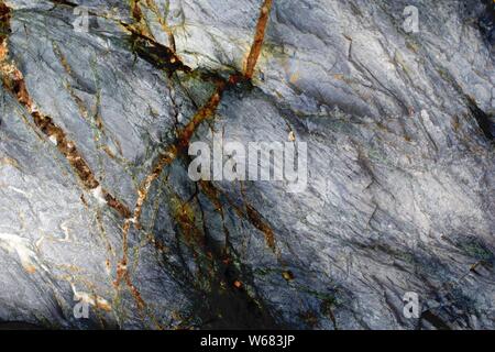 Natural Background of Metasedimentary Rock. St Agnes, North Cornwall, UK. Stock Photo