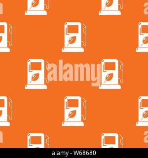 Eco gas station pattern vector orange Stock Vector