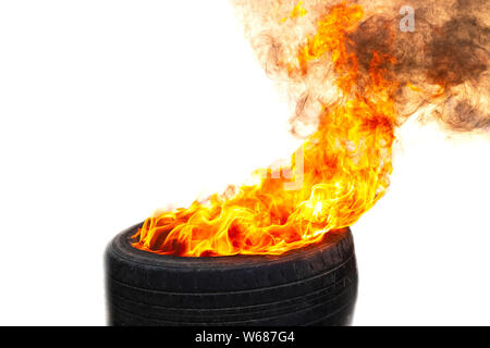 Fire flames burning red hot sparks Stock Photo