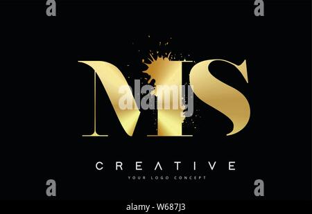 Ms m s letter logo with color block design Vector Image
