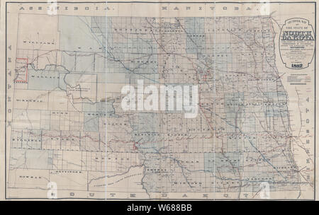 Official map of North Dakota , Railroads, North Dakota, Maps, Coal ...