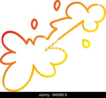 warm gradient line drawing of a cartoon mud splat Stock Vector