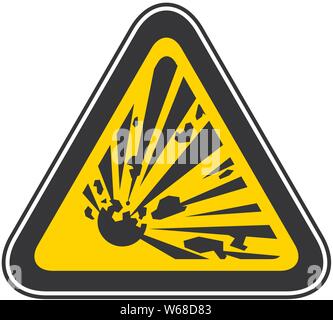 Triangular yellow Warning Hazard Symbol, vector illustration Stock Vector
