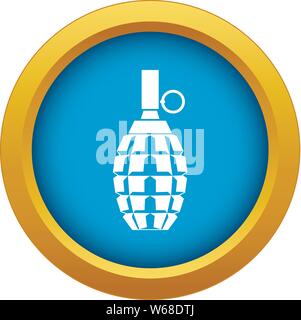 Grenade icon blue vector isolated Stock Vector