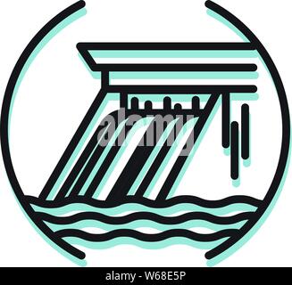 Hydro Dam Project - Icon as EPS 10 File Stock Vector
