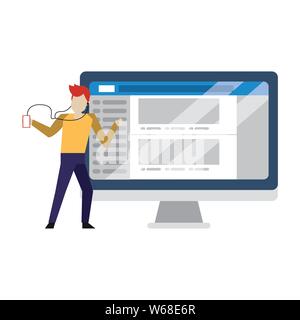social media network chatting cartoon Stock Vector
