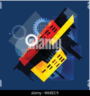 Abstract Technology Background - Illustration as EPS 10 File Stock Vector