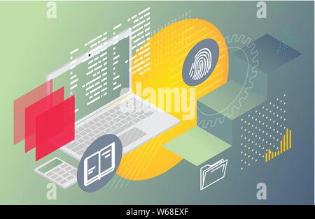 Software Development Abstract - Illustration as EPS 10 File Stock Vector