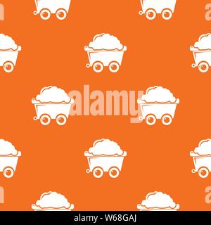 Mining cart pattern vector orange Stock Vector