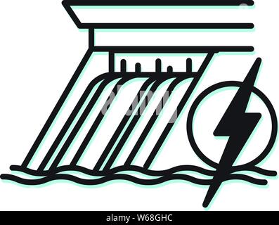 Hydro Dam Project - Icon as EPS 10 File Stock Vector