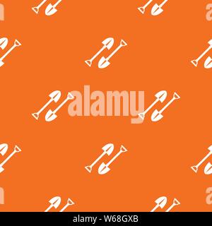 Mine shovel pattern vector orange Stock Vector