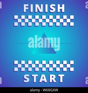 Start and finish flat text with checkered tape Stock Vector