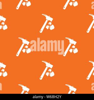 Minning hand hammer pattern vector orange Stock Vector