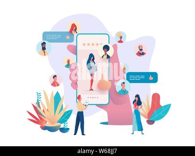 Hiring and recruitment concept  banner, presentation, application. Job interview, recruitment agency vector illustration. Social presentation for empl Stock Vector