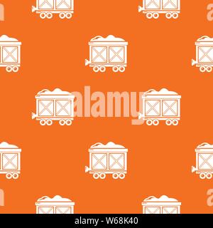 Railway wagon pattern vector orange Stock Vector