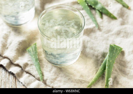 Raw Healthy Organic Aloe Vera Water in a Glass Stock Photo