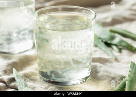 Raw Healthy Organic Aloe Vera Water in a Glass Stock Photo