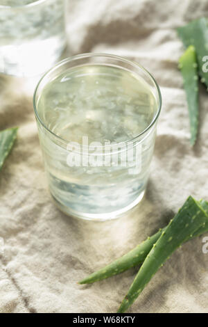 Raw Healthy Organic Aloe Vera Water in a Glass Stock Photo