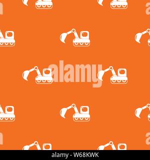 Excavator pattern vector orange Stock Vector