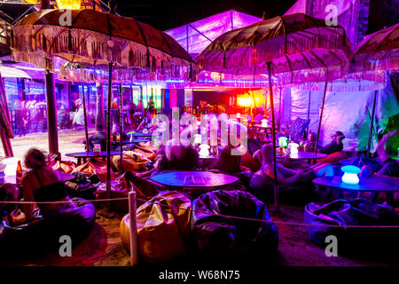 A Colourful Beachfront Bar, White Beach, Boracay, Aklan Province, The Philippines Stock Photo