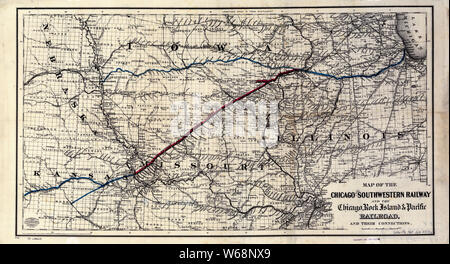 Map of the Chicago and Southwestern Railway and the Chicago, Rock ...